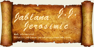 Jablana Jerosimić vizit kartica